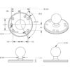 RAM Mounts - EZ-Roll’r™ iPad - Round Plate with Ball - B Size - 2